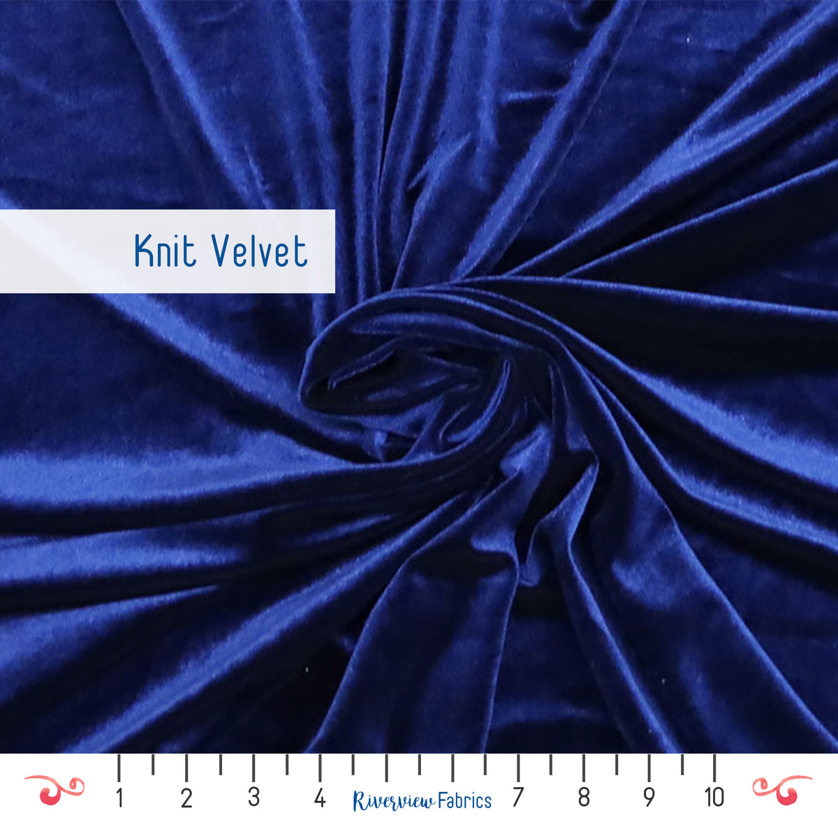 Stretch Velvet Fabric by the Half Yard - Navy Blue