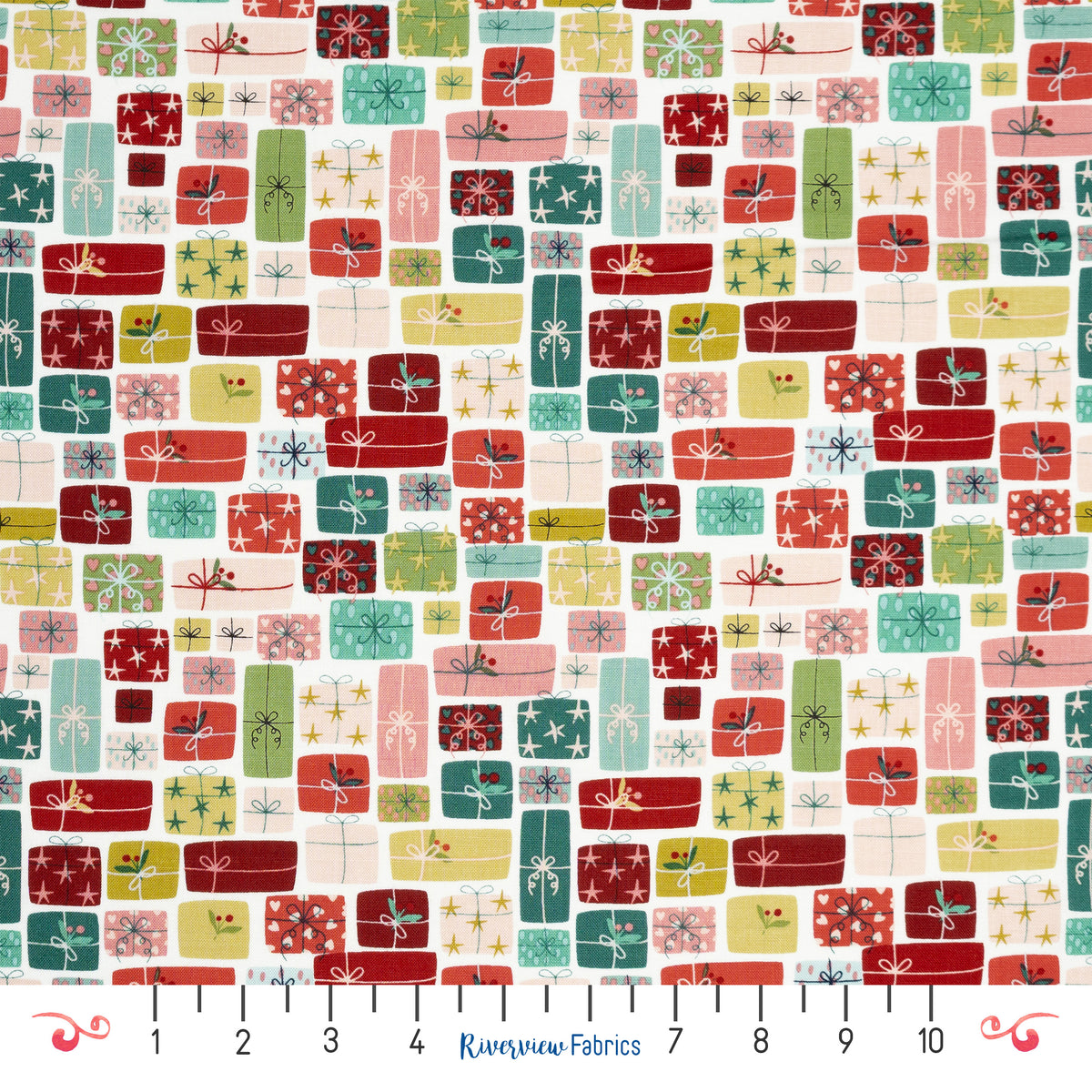 Christmas Gifts Fabric By the Half Yard - Multi