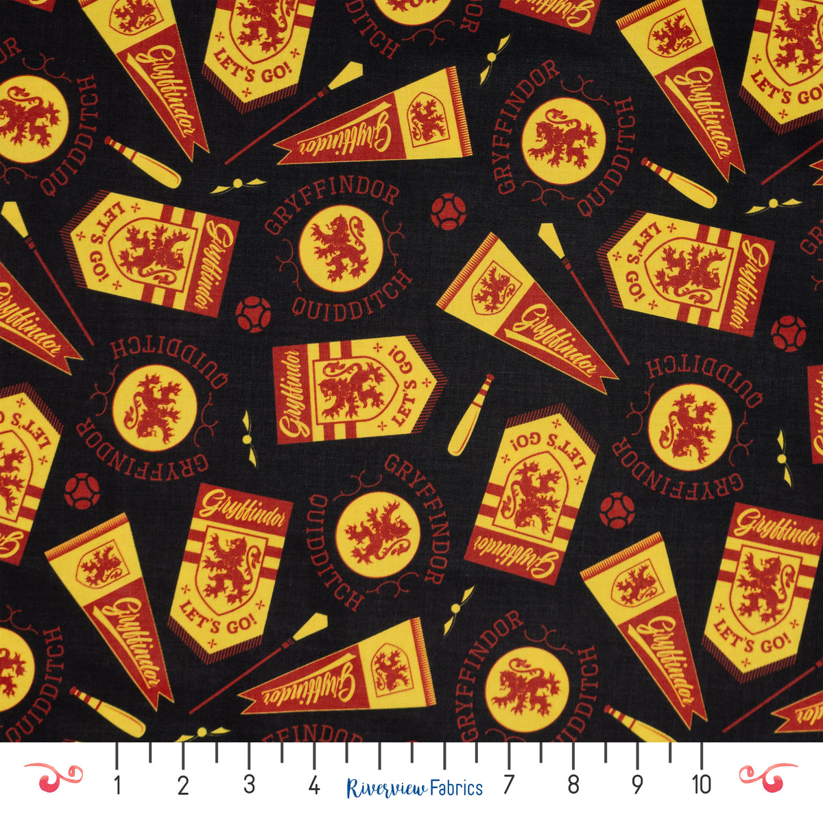 Harry Potter Gryffindor Banners Fabric by the Half Yard