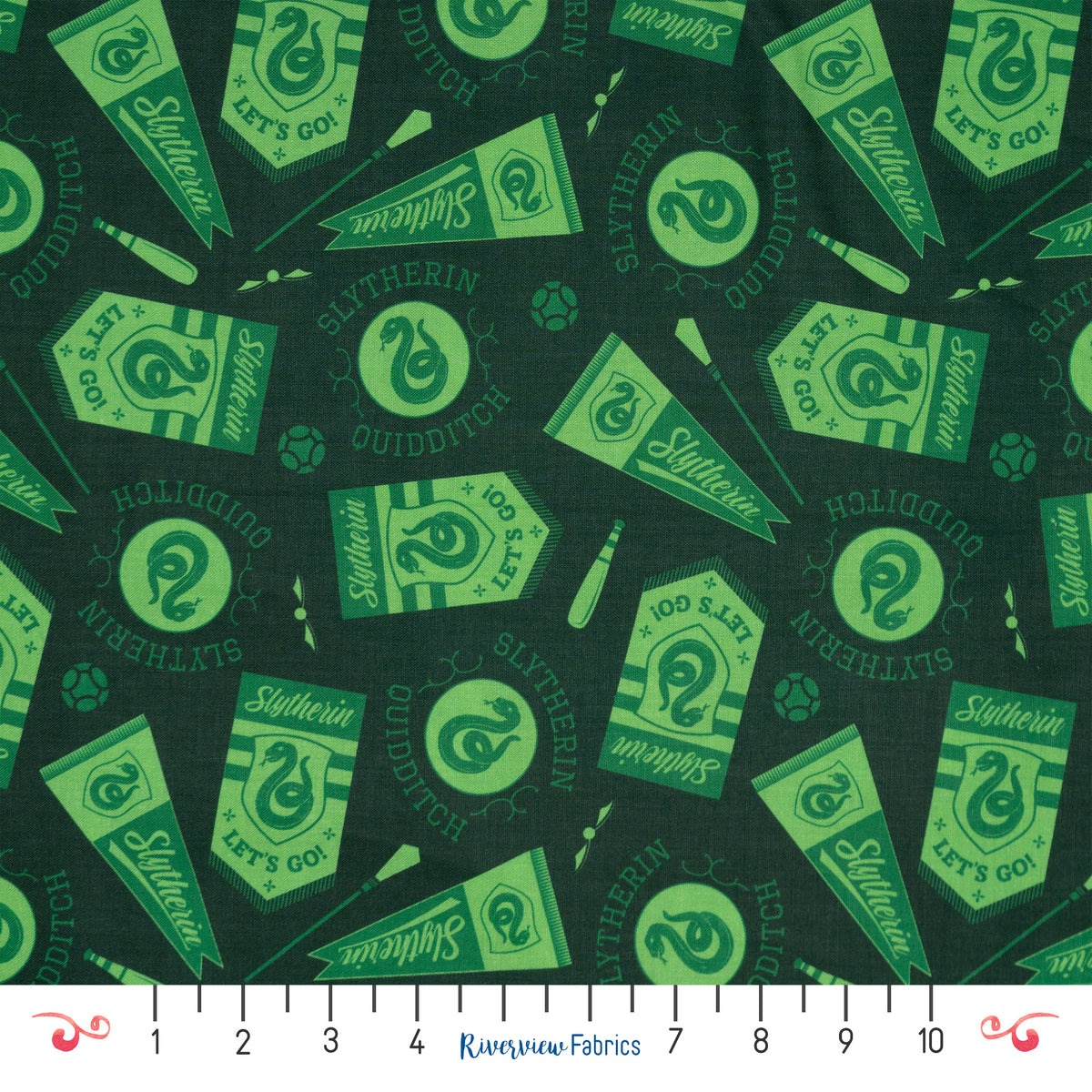 Harry Potter Slytherin Banners Fabric by the Half Yard