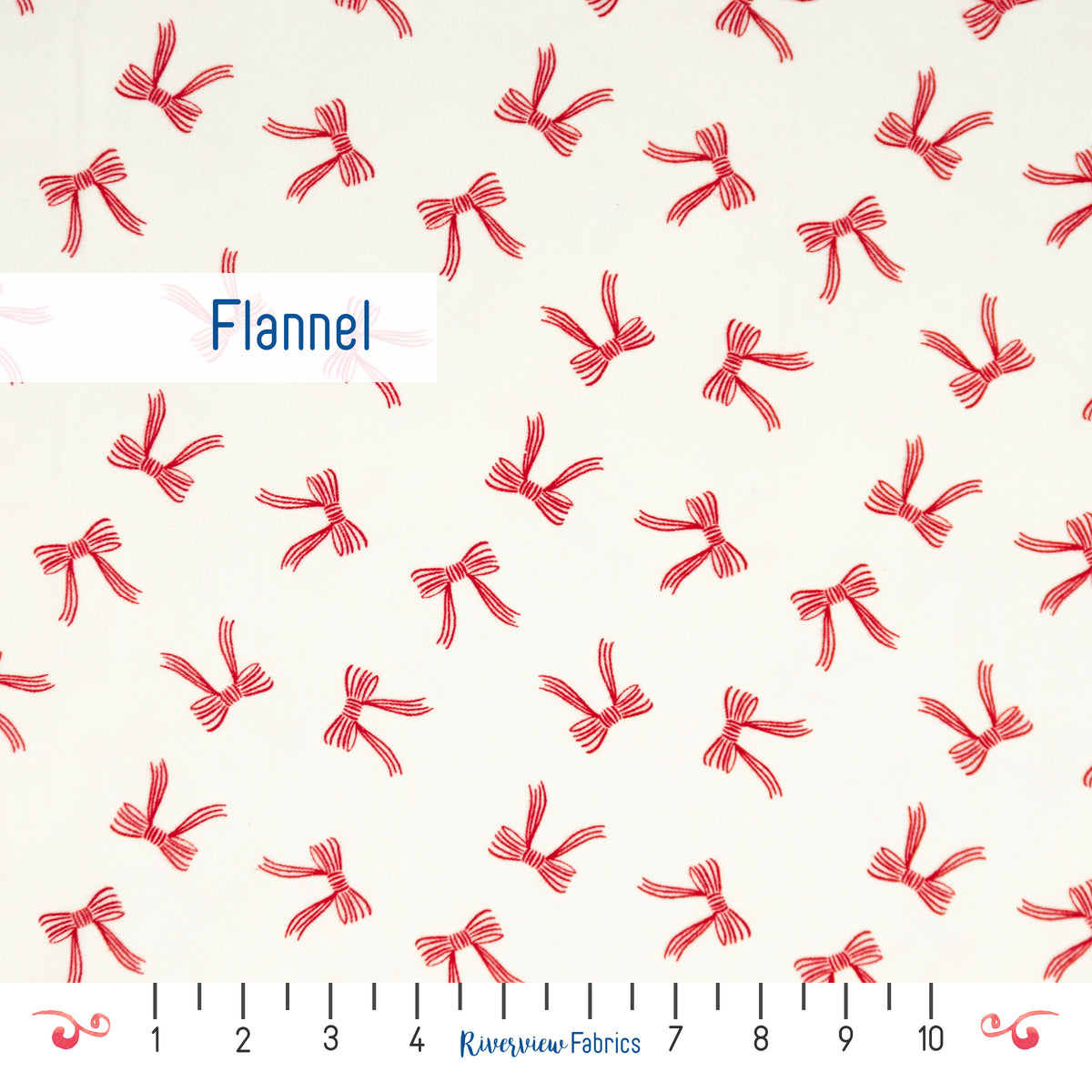 Bows Flannel By the Half Yard, Cream