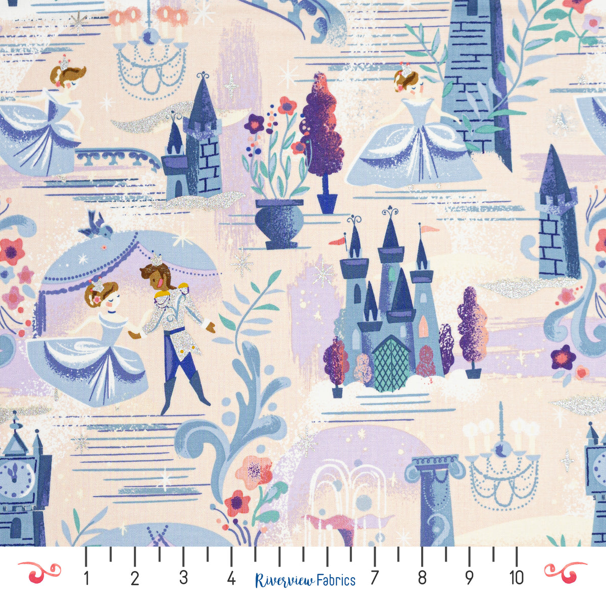 Cinderella Ball Fabric by the Half Yard - Pink