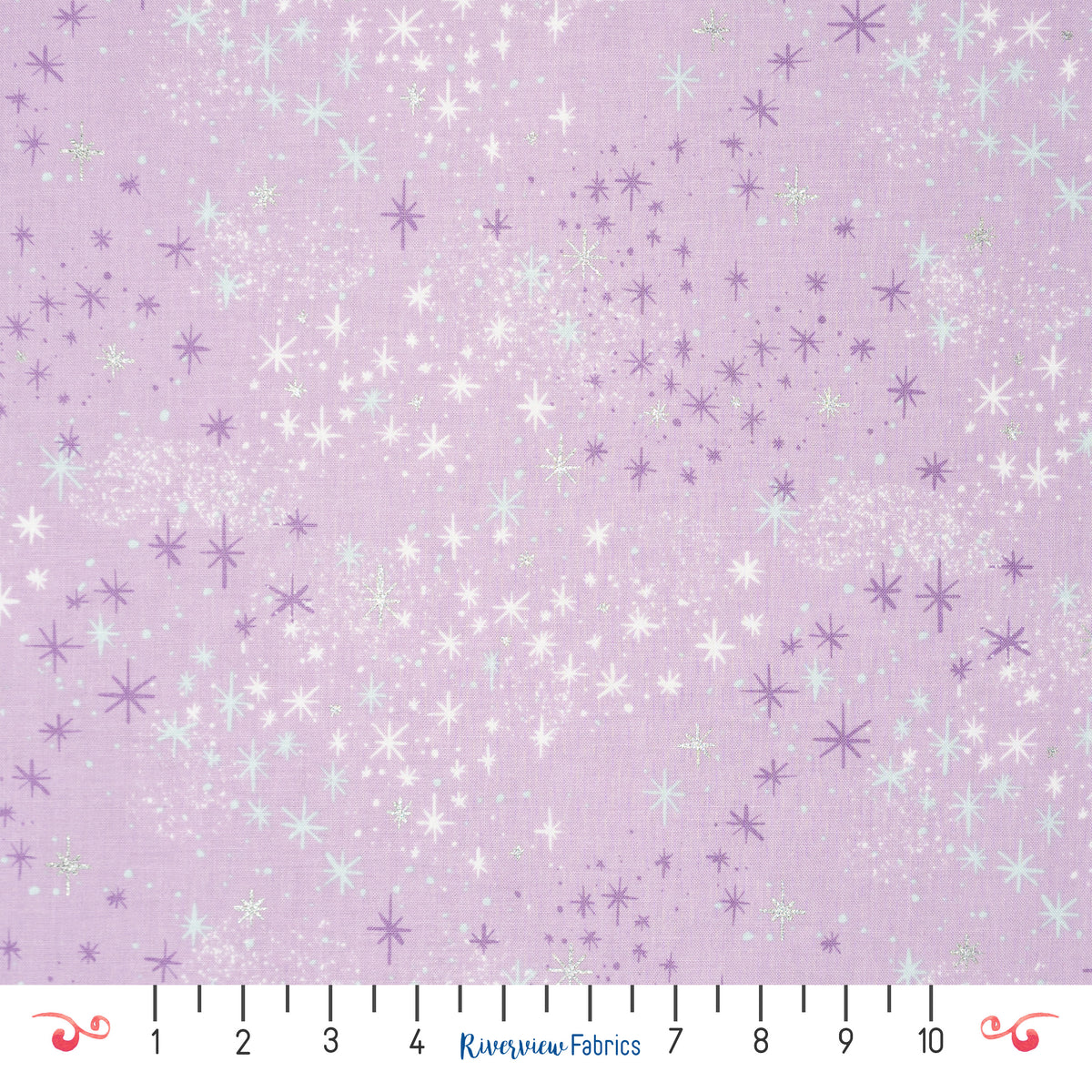 Stars Fabric by the Half Yard - Purple
