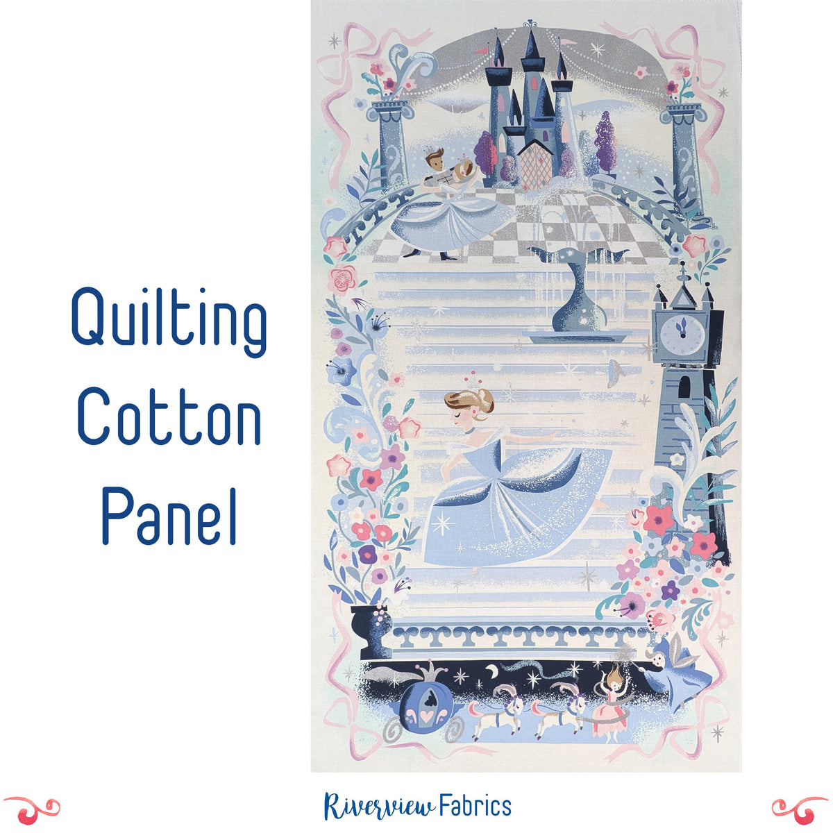 Cinderella Quilting Cotton Fabric Panel