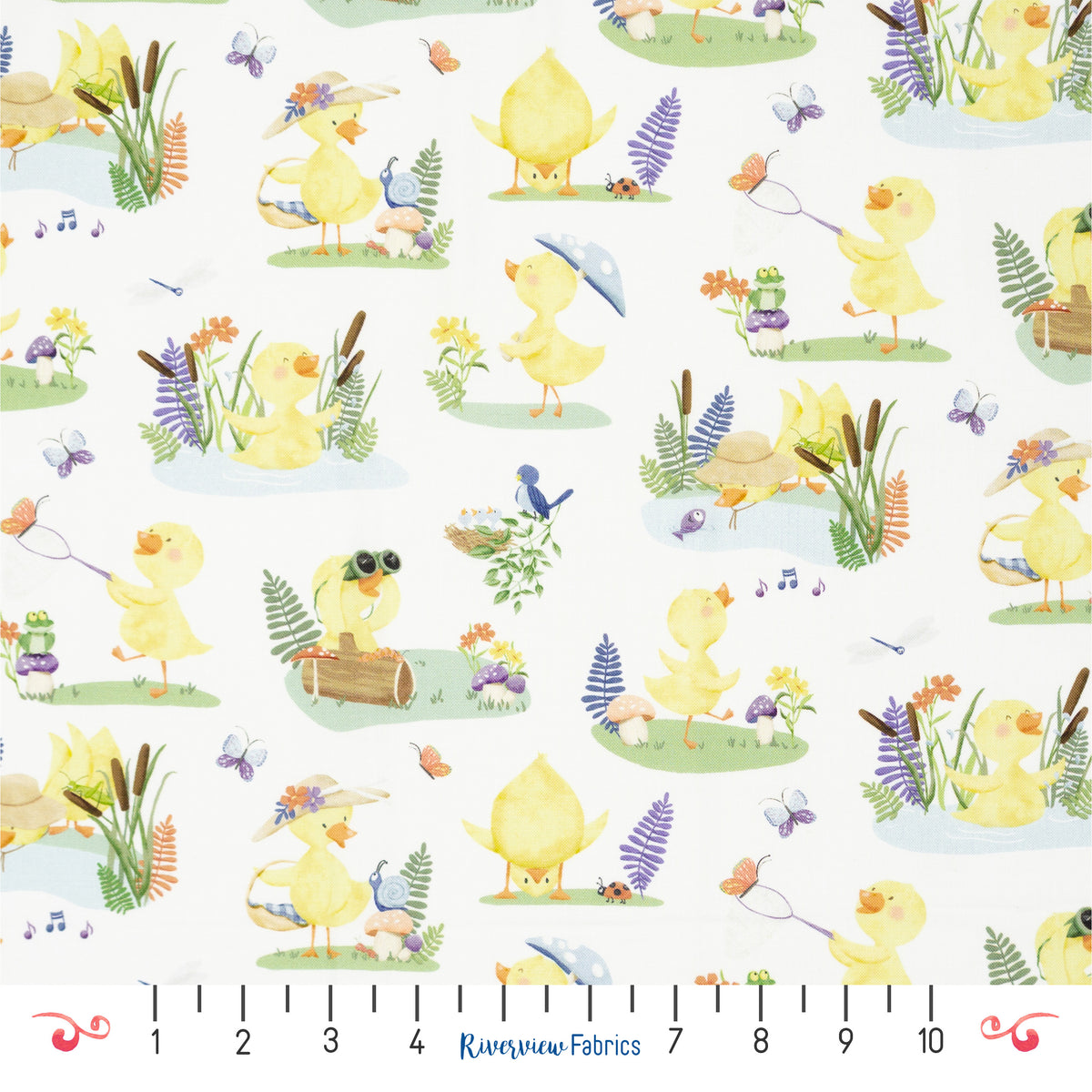 Ducks in Pond Fabric by the Half Yard