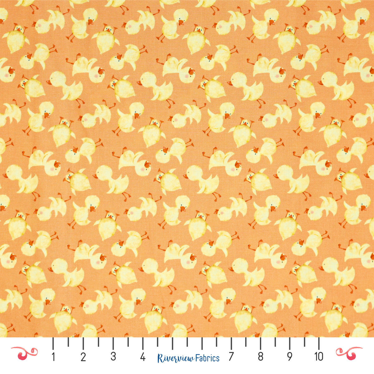 Yellow Ducks Fabric by the Half Yard