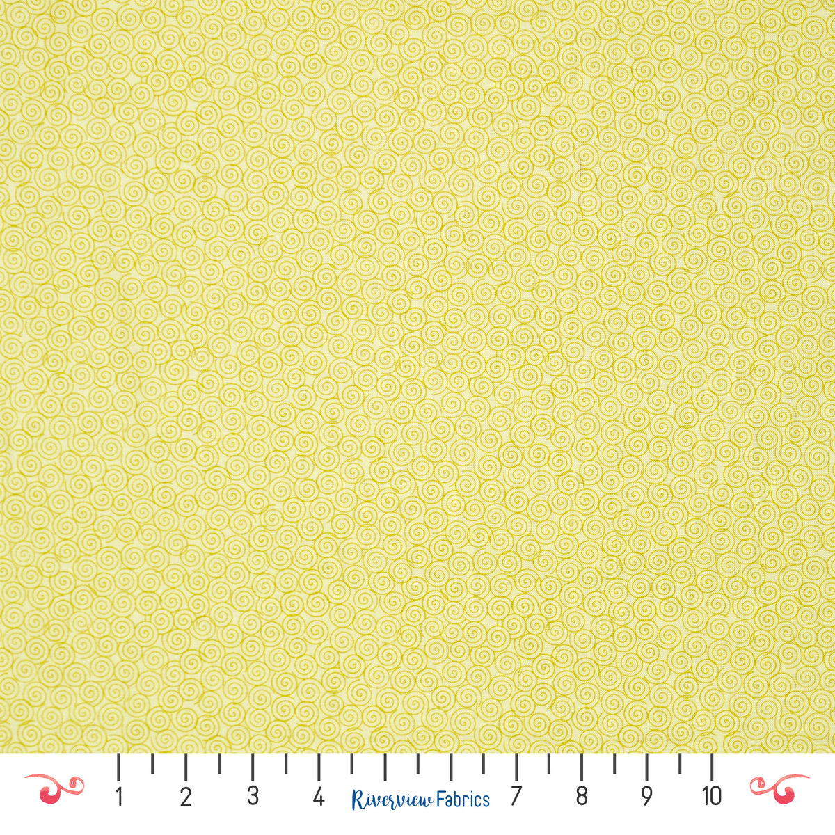 Yellow Swirls Fabric by the Half Yard