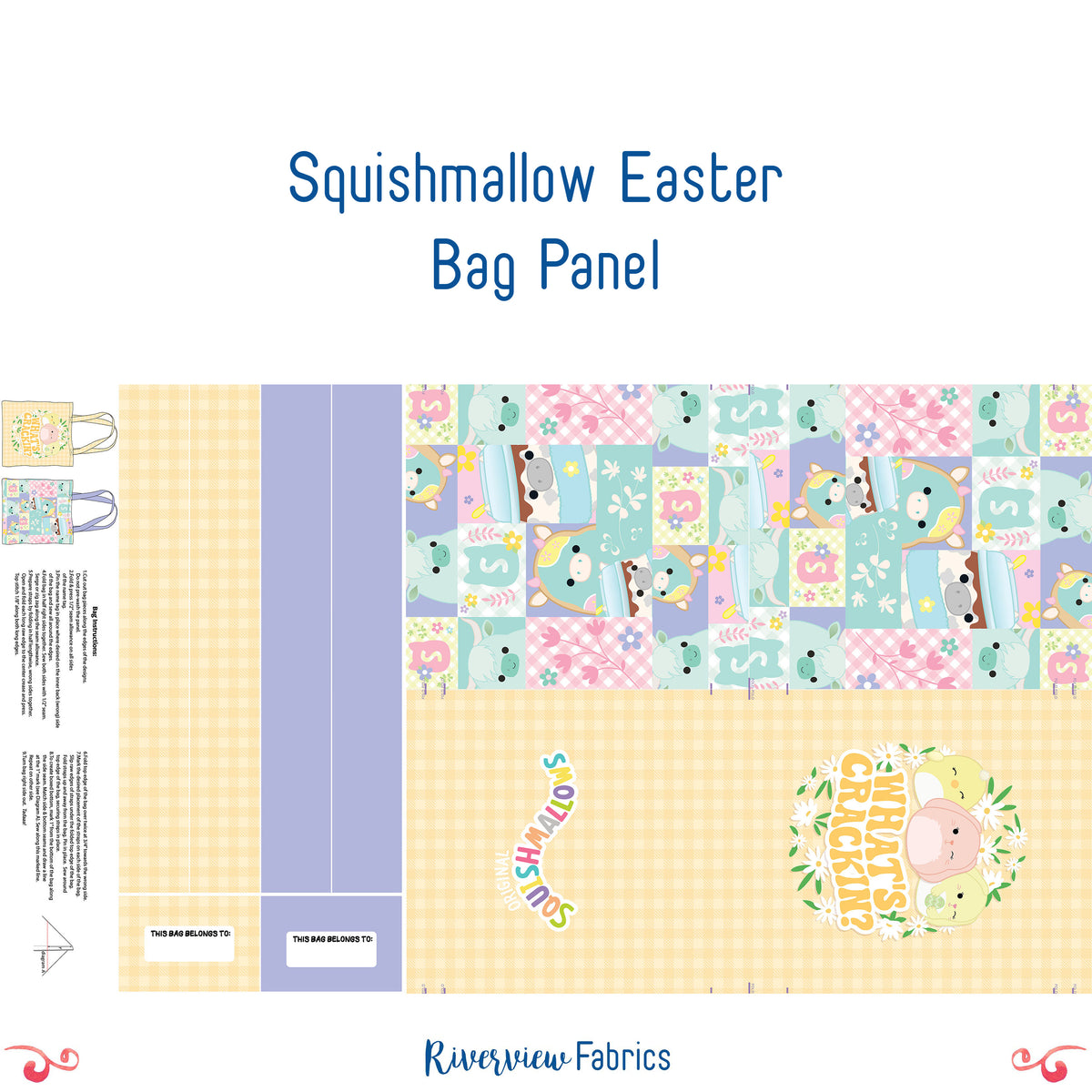 Squishmallow Easter Bag Panel