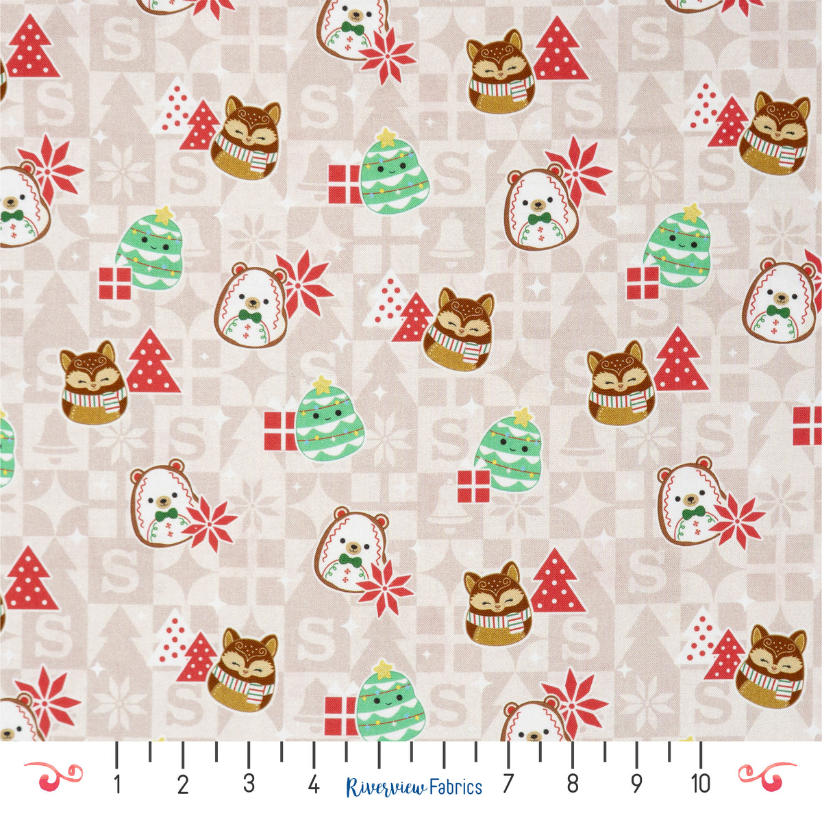 Squishmallow Christmas Fabric by the Half Yard