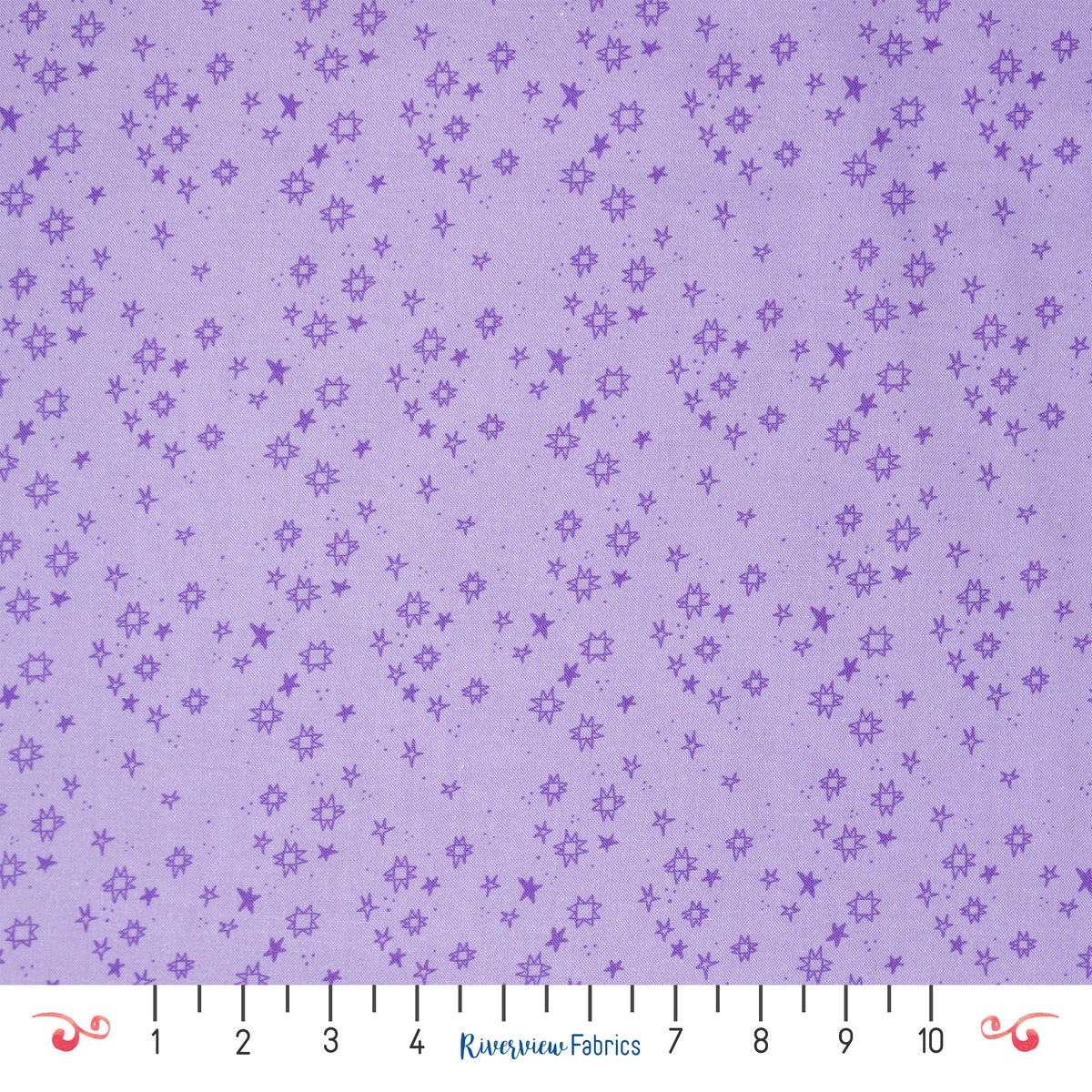 Quilty Stars Fabric By the Yard, Lavender
