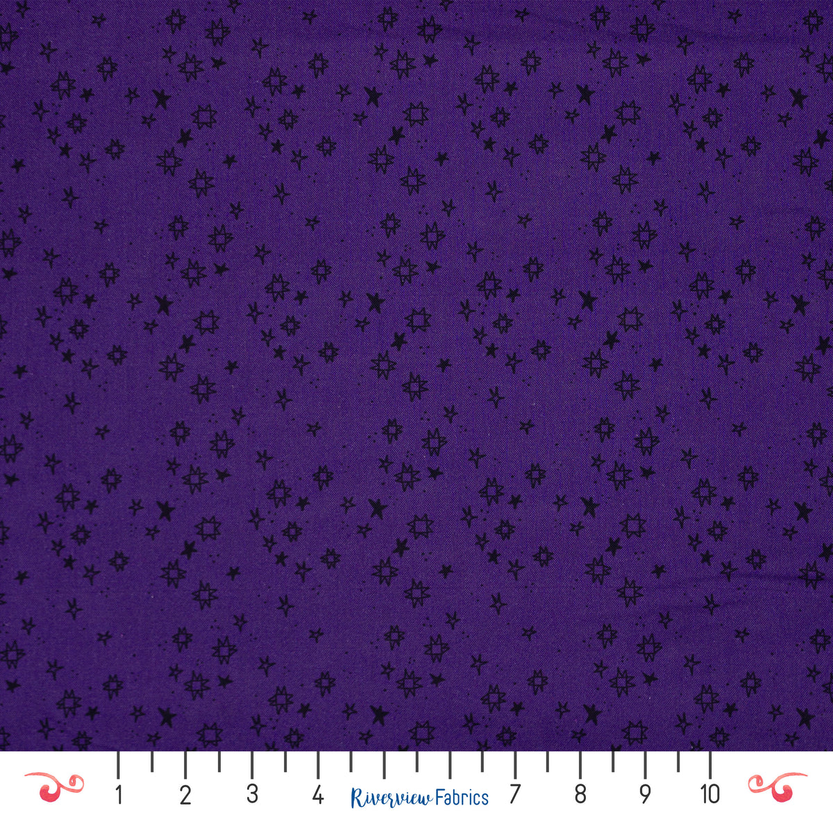 Quilty Stars Fabric By the Yard, Purple