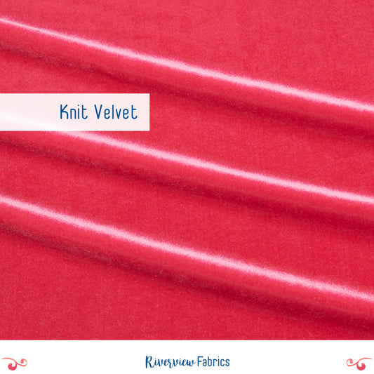 Stretch Velvet Fabric by the Half Yard - Bright Pink