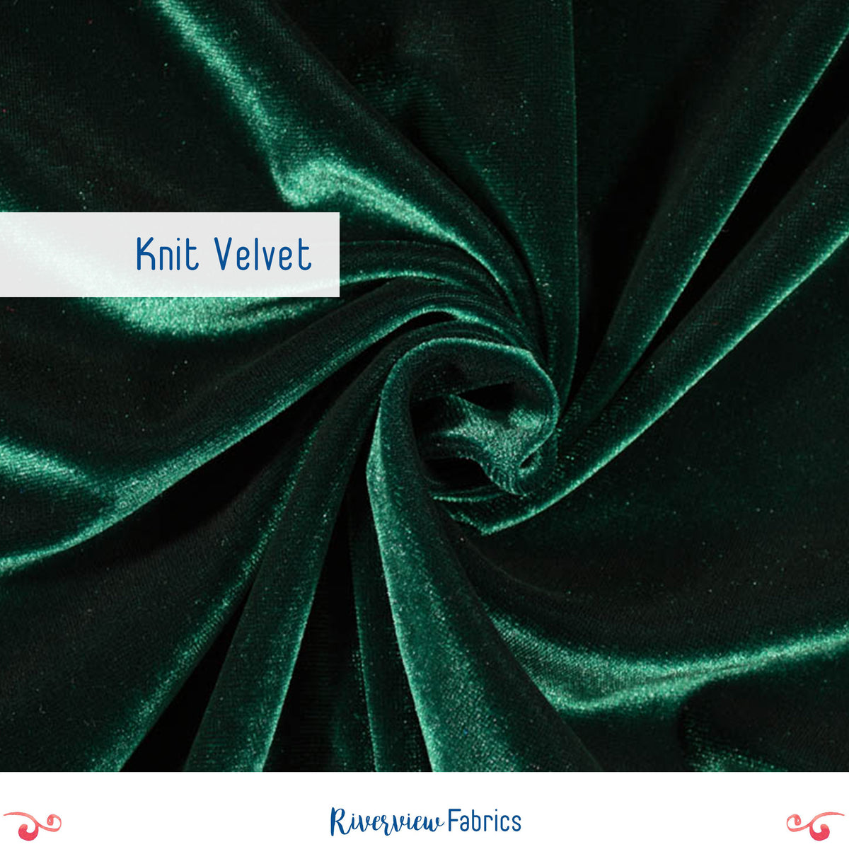 Stretch Velvet Fabric Remnant - Green
