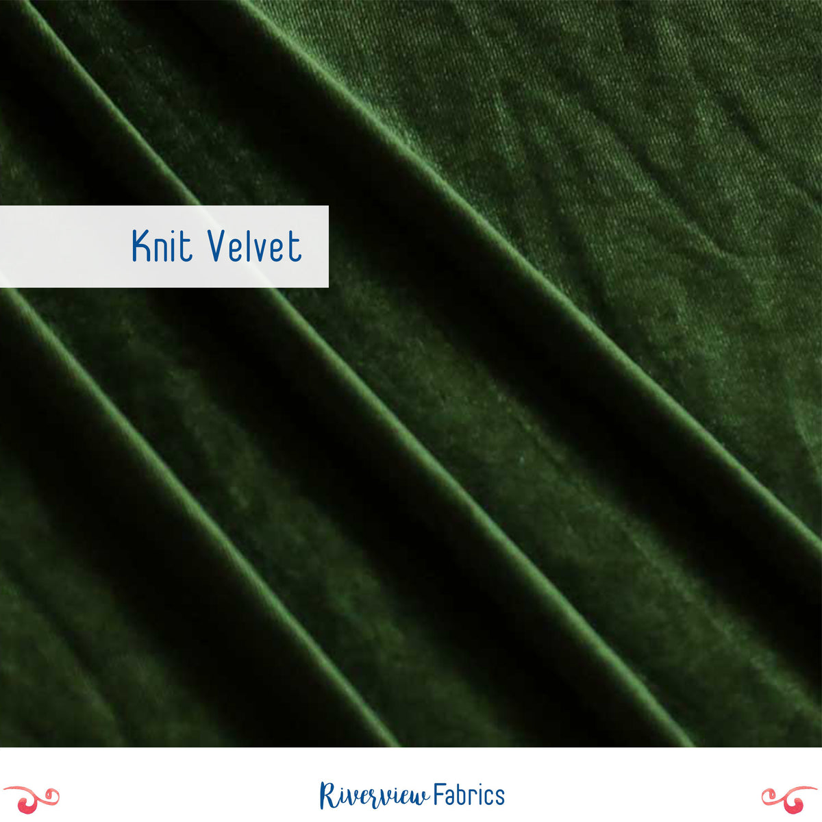 Stretch Velvet Fabric by the Half Yard - Olive Green