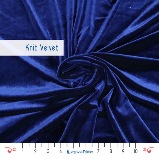 Stretch Velvet Fabric by the Half Yard - Navy Blue