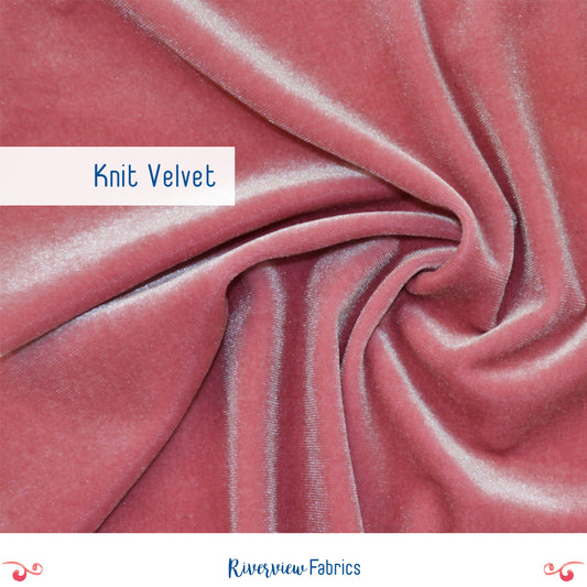 Stretch Velvet Fabric by the Half Yard - Dusty Rose