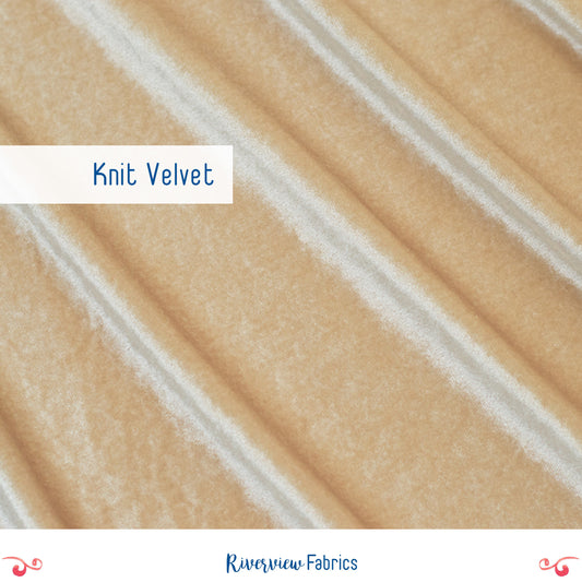 Stretch Velvet Fabric by the Half Yard - Champagne