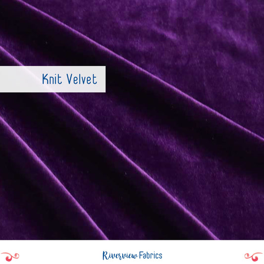 Stretch Velvet Fabric Remnant - Purple