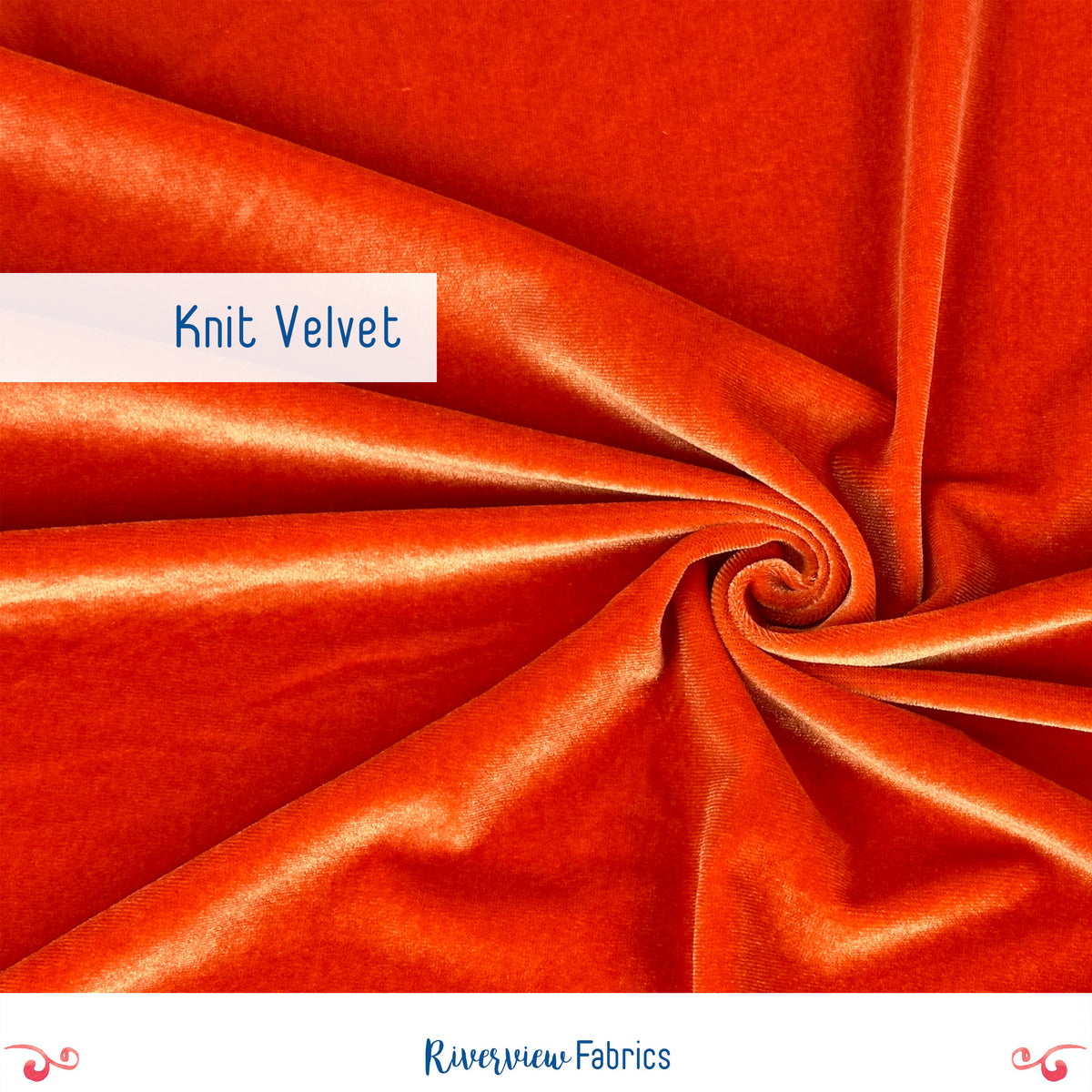 Stretch Velvet Fabric by the Half Yard - Orange