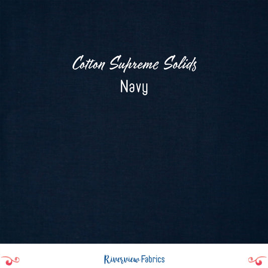 Cotton Supreme Solids - Navy Blue Fabric by the Half Yard