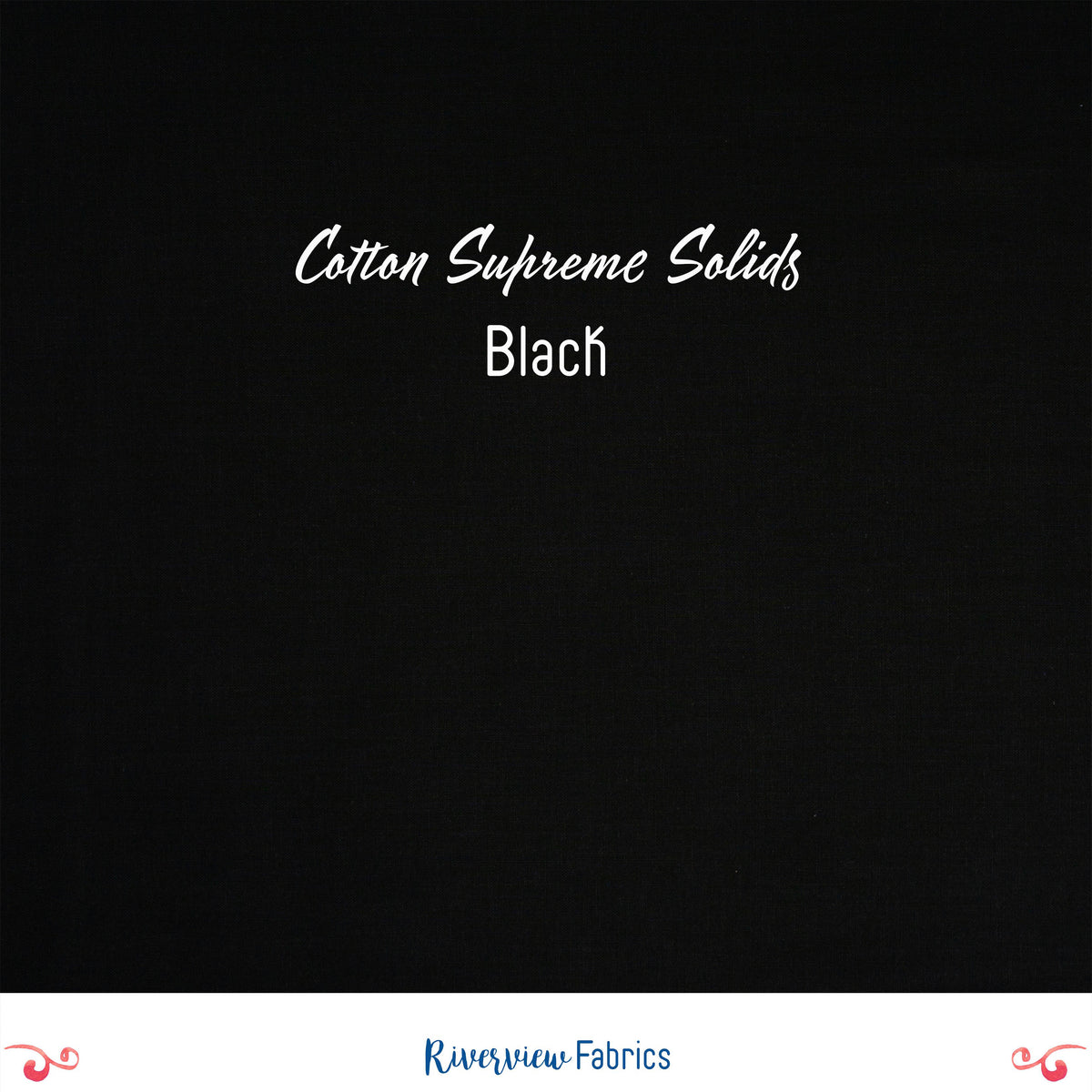 Cotton Supreme Solids - Black Fabric by the Half Yard