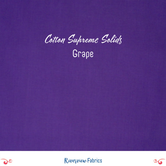 Cotton Supreme Solids - Grape Fabric by the Half Yard