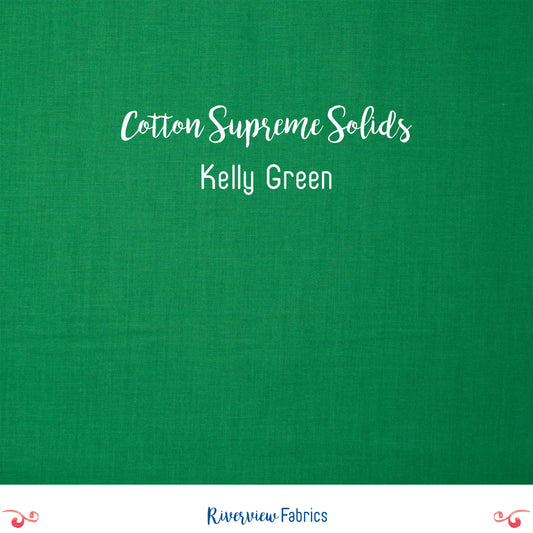 Cotton Supreme Solids - Kelly Green Fabric by the Half Yard