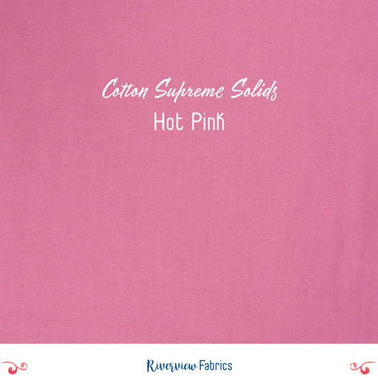 Cotton Supreme Solids - Hot Pink Fabric by the Half Yard