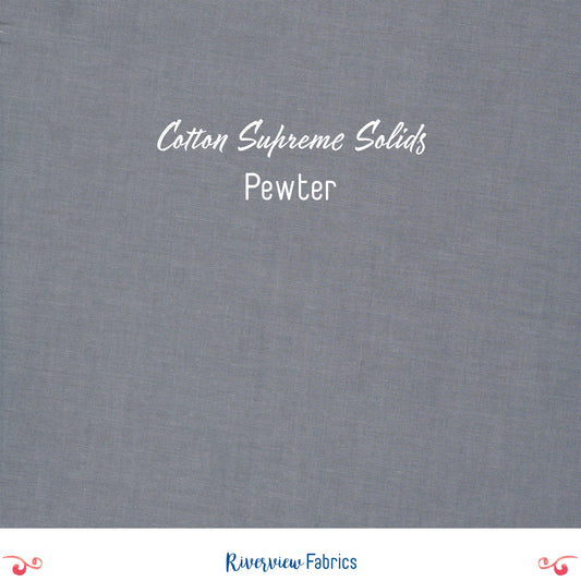 Cotton Supreme Solids - Pewter Fabric by the Half Yard