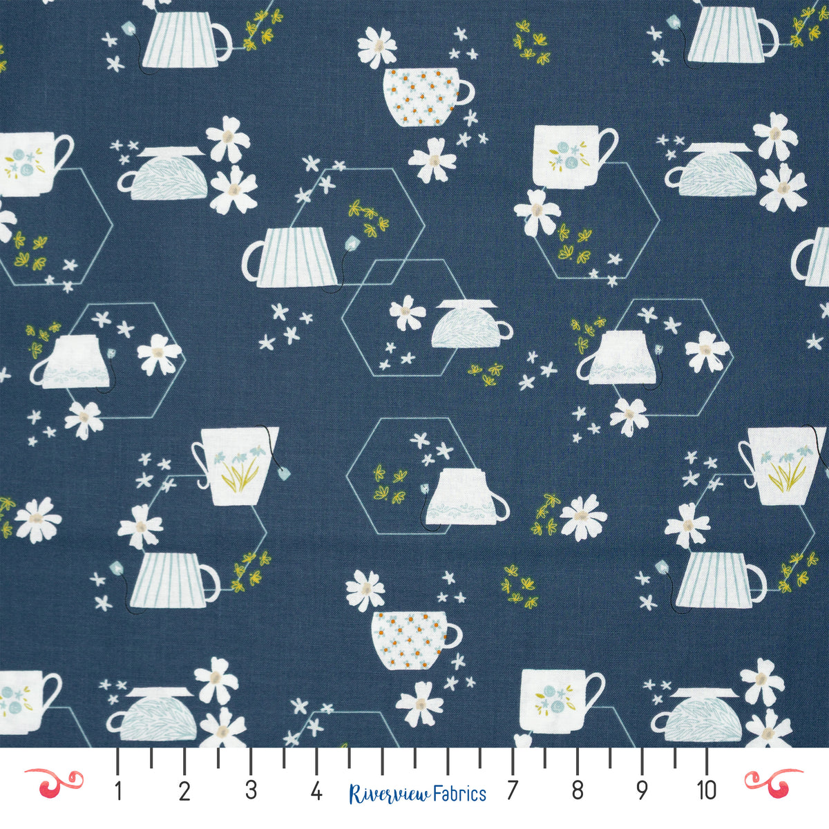 Teacups Fabric By the Half Yard - Homage Collection