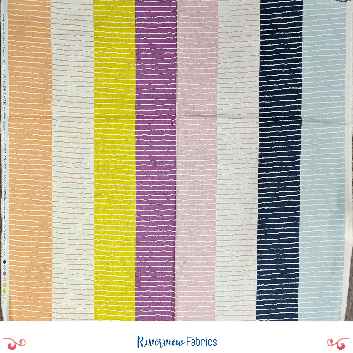 Striped Fabric By the Half Yard - Homage Collection