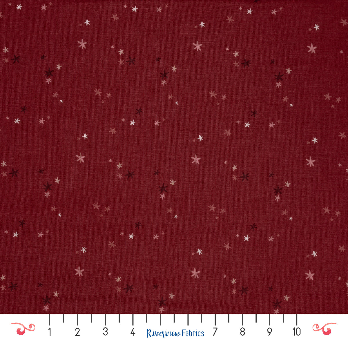 Star Fabric By the Half Yard - Red