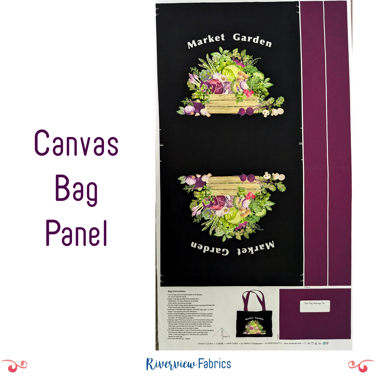Market Garden Canvas Bag Panel