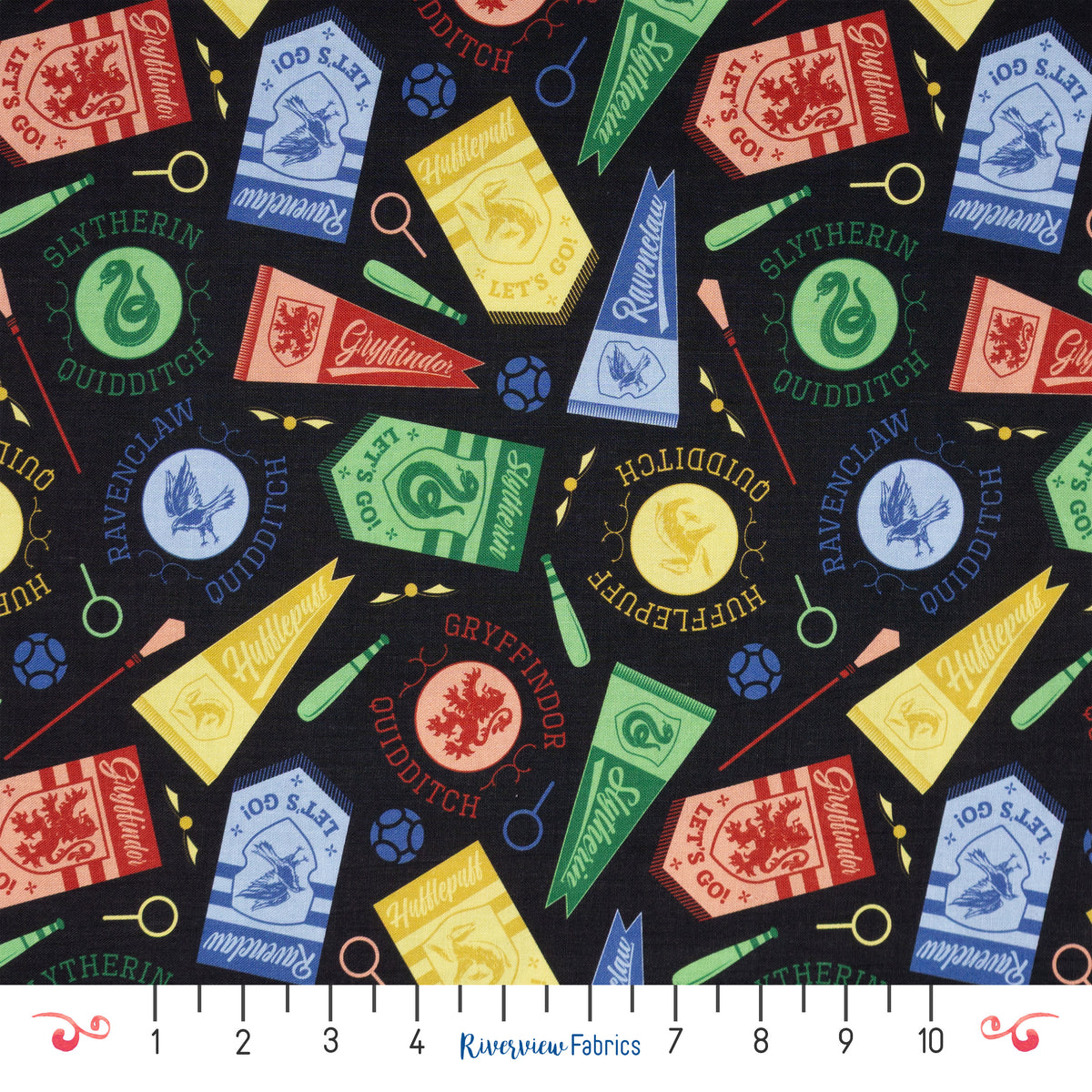 Harry Potter House Banners Fabric by the Half Yard