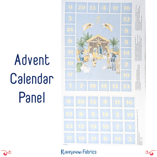 The Nativity Advent Calendar Quilting Cotton Fabric Panel