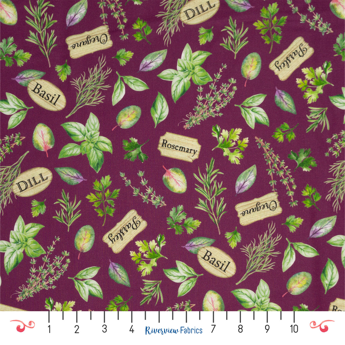 Herbs Fabric by the Half Yard
