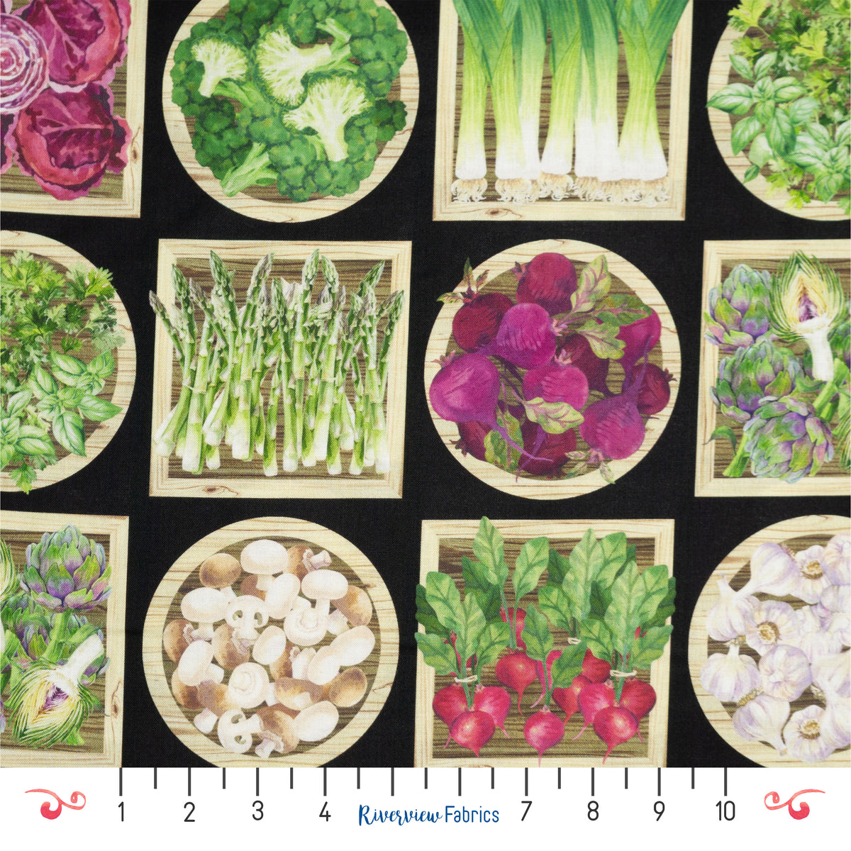 Veggie Baskets Fabric by the Half Yard