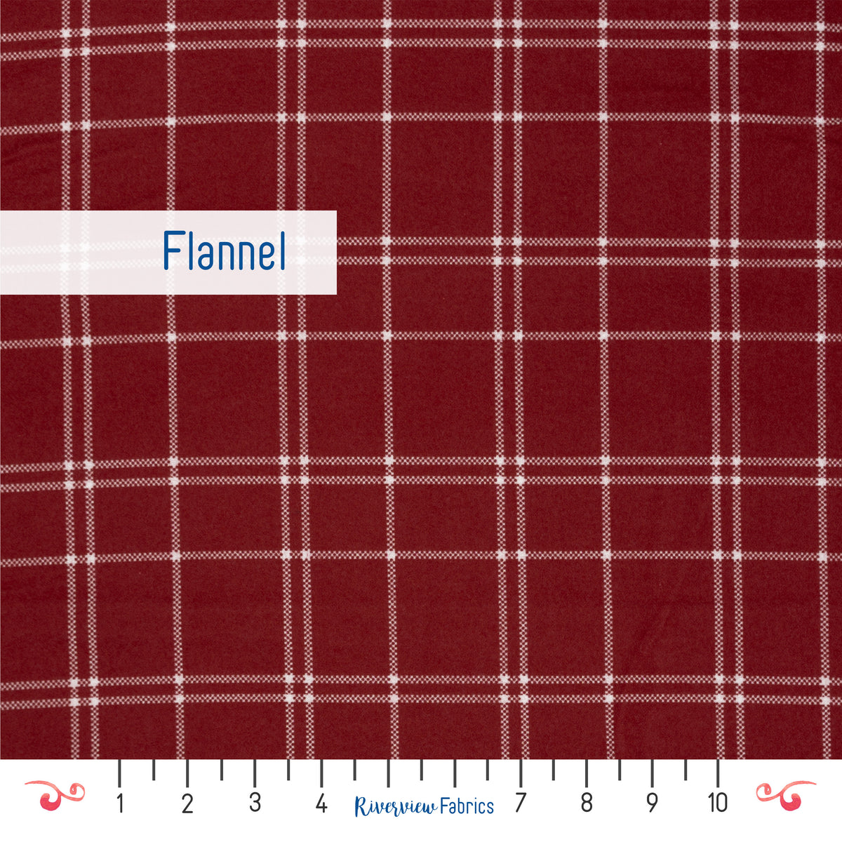 Plaid Flannel By the Half Yard, Red