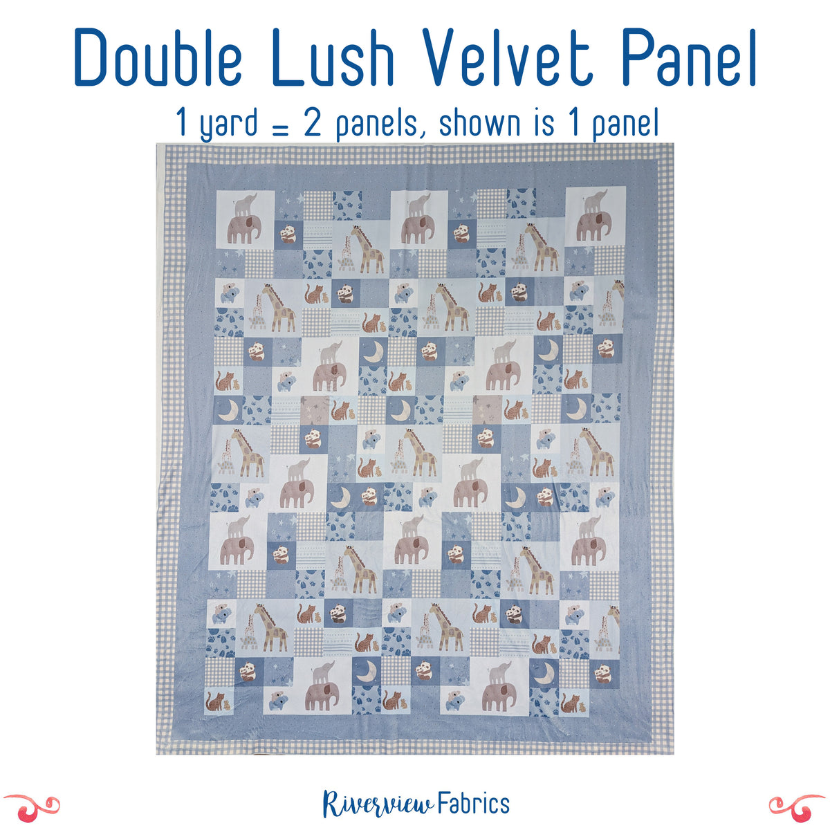 Double Lush Velvet - Blue Safari Stargazing Fabric Panel