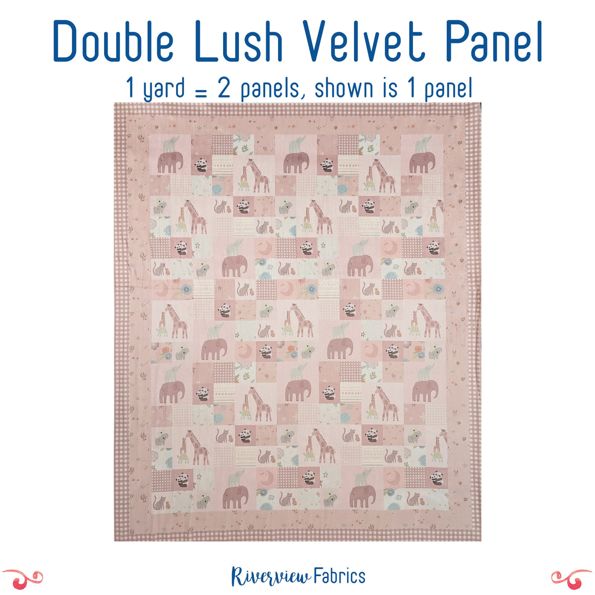 Double Lush Velvet - Pink Safari Stargazing Fabric Panel