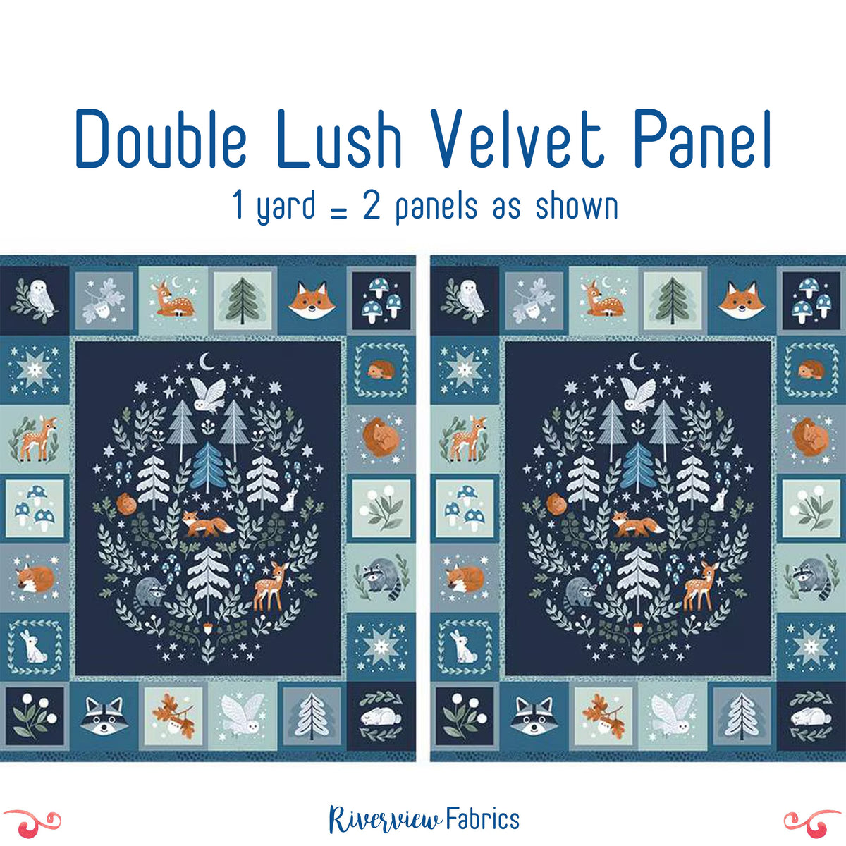 Double Lush Velvet - Twilight Creatures Fabric Panel