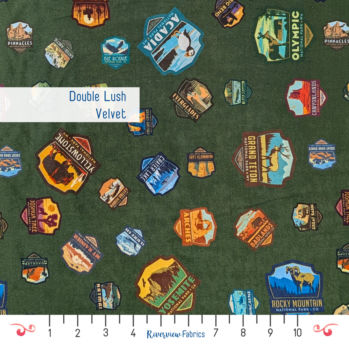 Double Lush Velvet - Nation Parks Fabric by the Half Yard