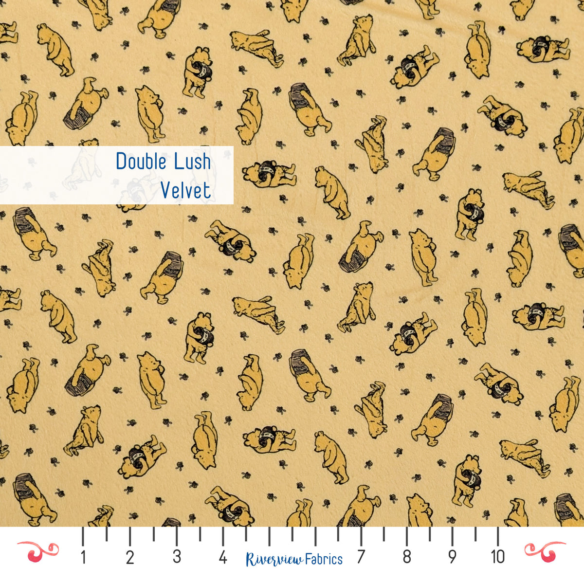 Double Lush Velvet - Winnie the Pooh Fabric by the Half Yard