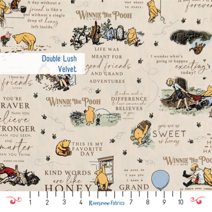 Double Lush Velvet - Winnie the Pooh Fabric by the Half Yard