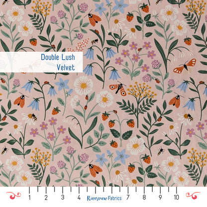Double Lush Velvet - Meadow Moments Fabric by the Half Yard