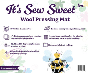 Grid Printed Wool Pressing Mat - 22x60"