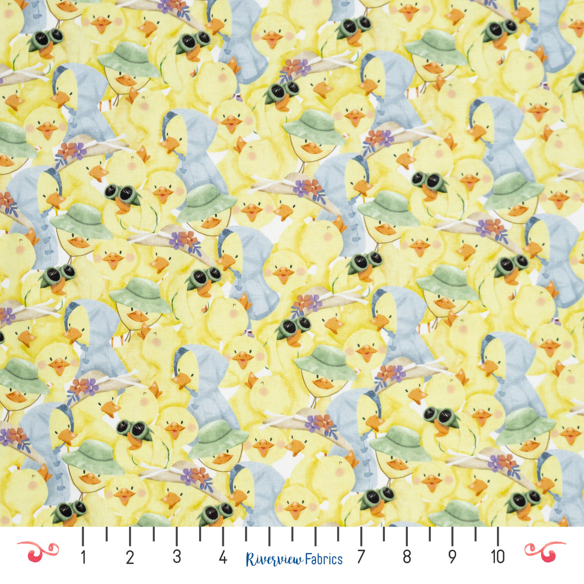 Packed Ducks Fabric by the Half Yard