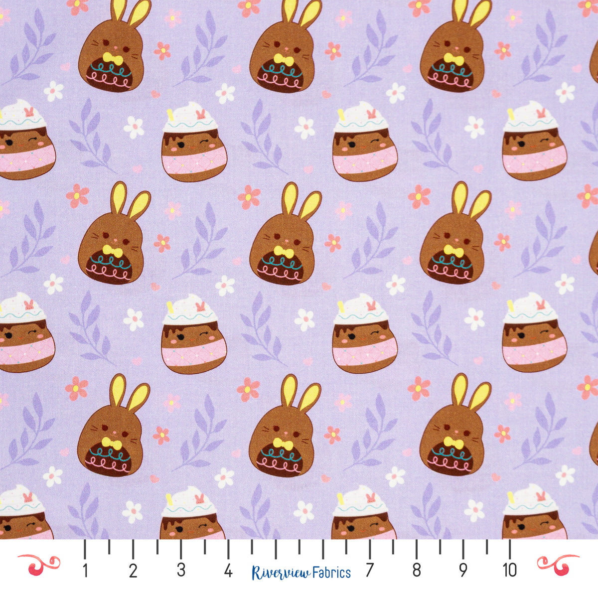 Squishmallow Chocolate Bunnies Fabric by the Half Yard