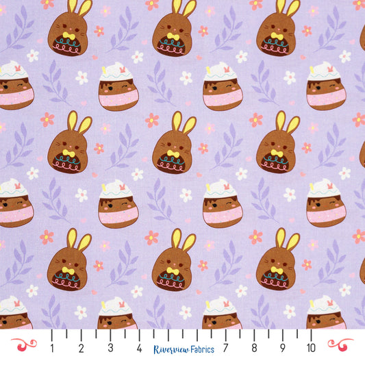 Squishmallow Chocolate Bunnies Fabric by the Half Yard
