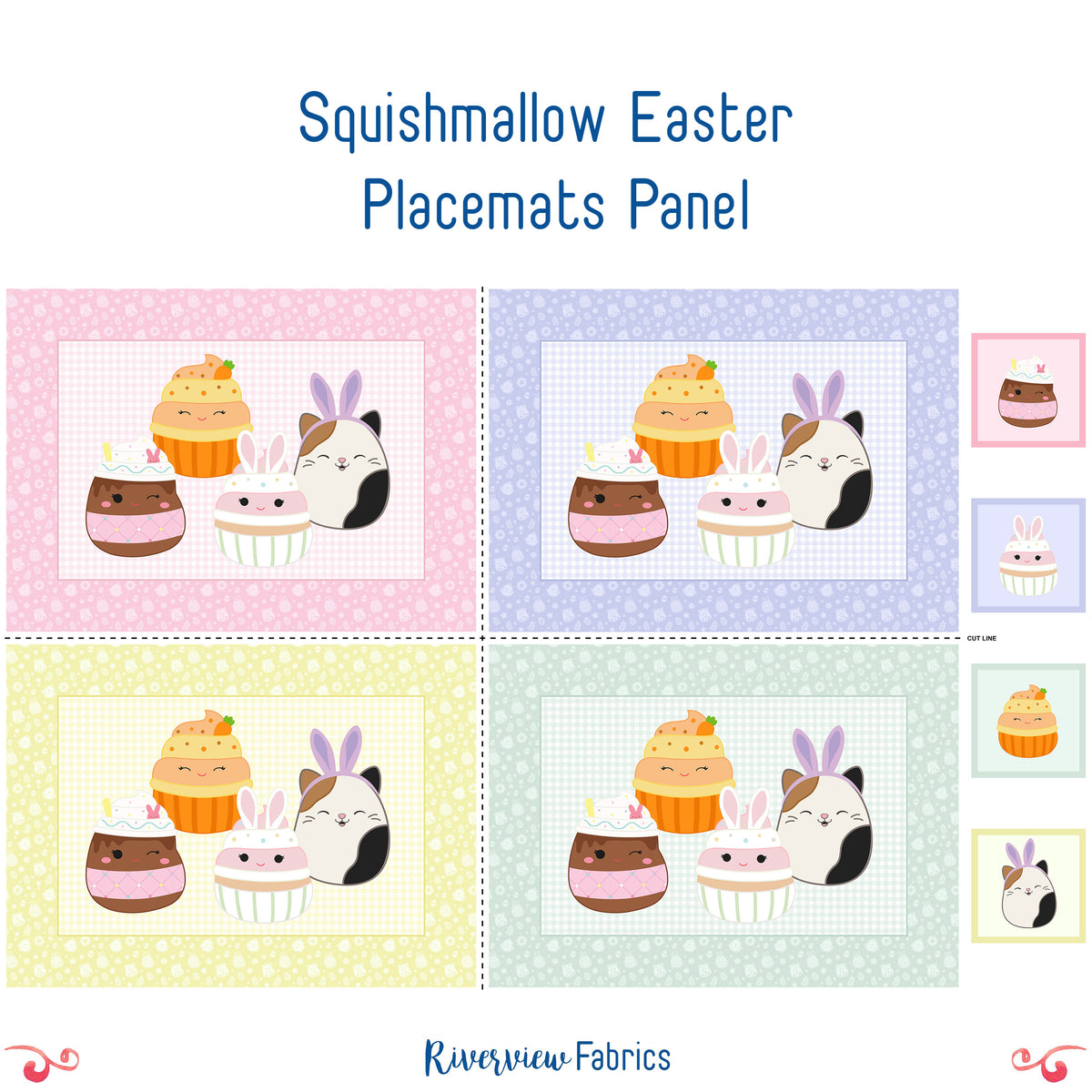 Squishmallow Easter Placemats Panel